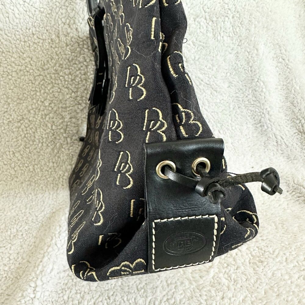 Dooney And Bourke Vintage Signature Shoulder Handbag Purse Monogram Gray Y2K - Picture 7 of 9